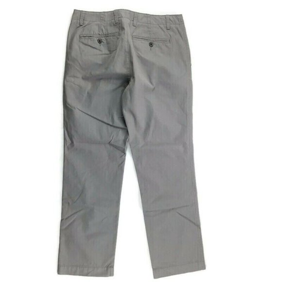 JCP Mens Gray Pants Size 34 x 30 2Ply Twill 100% Cotton Flat Front Straight Leg - Picture 3 of 4